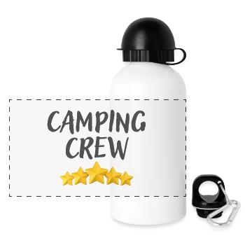 Camping Crew - Panorama Trinkflasche mit Deckel 500 ml - Weiß - Vorne