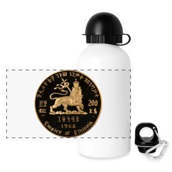 Lion of Judah - Empire of Ethiopia Haile Selassie - Panorama Trinkflasche mit Deckel 500 ml - Weiß - Vorne