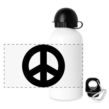 Signe de paix - Gourde panoramique avec couvercle 500 ml - blanc - Devant