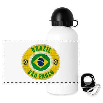 Brasilien Sao Paulo / Geschenk / Geschenkidee - Panorama Trinkflasche mit Deckel 500 ml - Weiß - Vorne