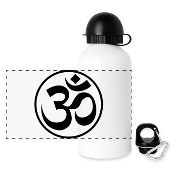 OM Zeichen GOA - Panorama Trinkflasche mit Deckel 500 ml - Weiß - Vorne