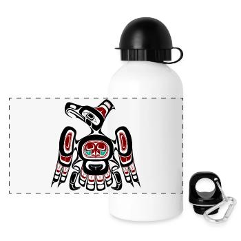 Northwest Pacific coast Kaigani Thunderbird - Panorama Trinkflasche mit Deckel 500 ml - Weiß - Vorne