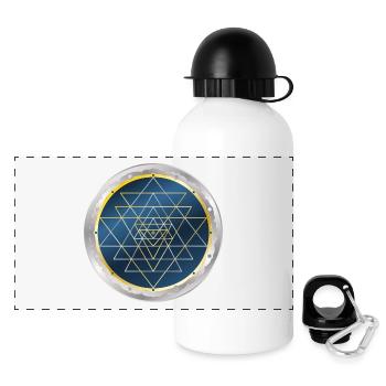 Sri Yantra, Géométrie Sacrée - Gourde panoramique avec couvercle 500 ml - blanc - Devant