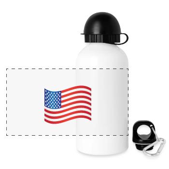 American Flag  - Panoramic Thermal Bottle with Lid 500 ml - white - Front