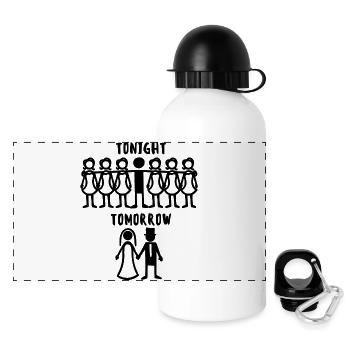 Bachelor Party Wedding Shower Wedding Party - Panoramic Thermal Bottle with Lid 500 ml - white - Front
