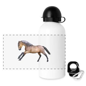 Conception énergique du cheval de galop - Gourde panoramique avec couvercle 500 ml - blanc - Devant