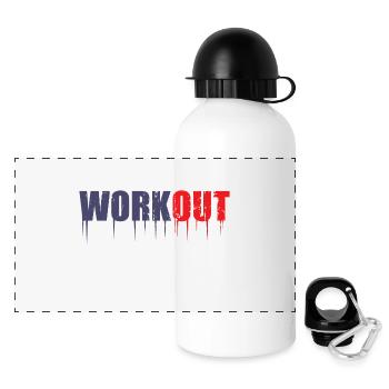 Work Out - Panorama Trinkflasche mit Deckel 500 ml - Weiß - Vorne