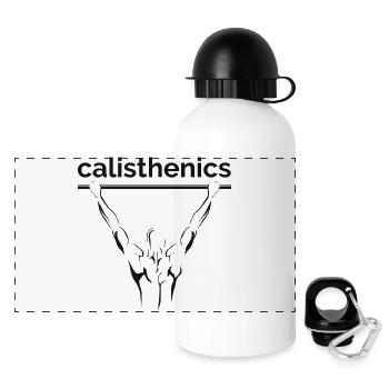 calisthenics pull up planche sport athlet fitness - Panorama Trinkflasche mit Deckel 500 ml - Weiß - Vorne