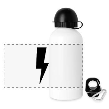 Logo de la foudre - Gourde panoramique avec couvercle 500 ml - blanc - Devant