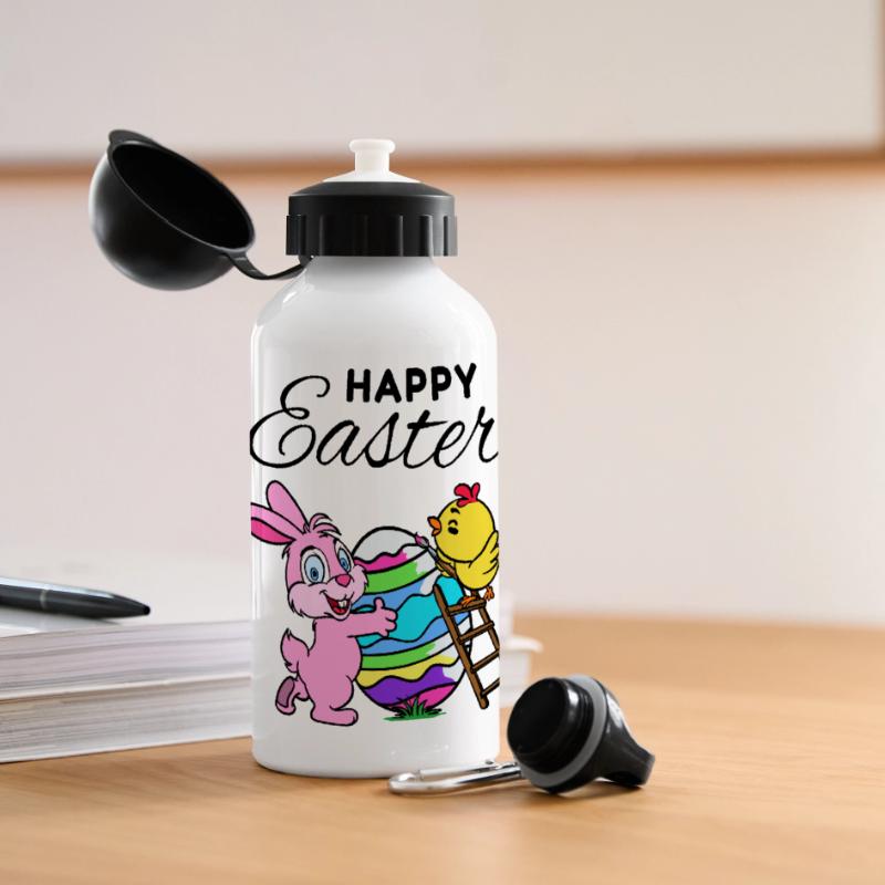 Happy Easter Easter Bunny Easter Chick Sweet Panoramic Thermal Bottle with Lid 500 ml