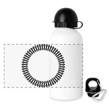 Model Railway Frame Rail Network - Panoramic Thermal Bottle with Lid 500 ml - white - Front