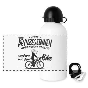 eBike Damen Geschenk Mountainbike Elektrofahrrad - Panorama Trinkflasche mit Deckel 500 ml - Weiß - Vorne