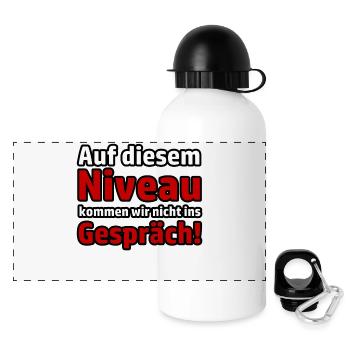 Niveau Gespräch Virus Virologe Pandemie Sprüche - Panorama Trinkflasche mit Deckel 500 ml - Weiß - Vorne