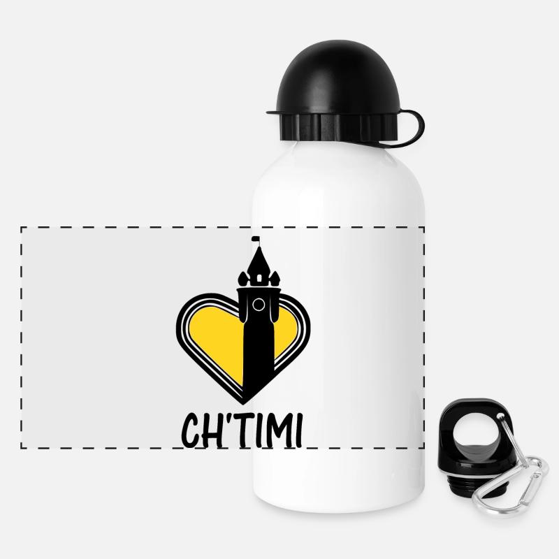ch'timi - Panorama Trinkflasche mit Deckel 500 ml - Weiß