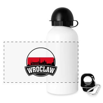 Wroclaw Pologne Skyline Voyage Drapeau Polonais Souvenirs - Gourde panoramique avec couvercle 500 ml - blanc - Devant