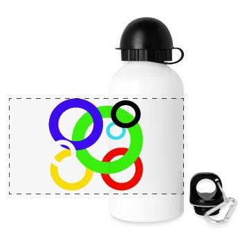 Design colored rings - Panoramic Thermal Bottle with Lid 500 ml - white - Front