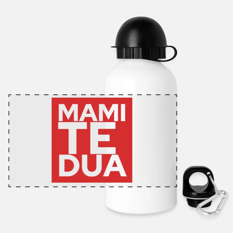 Mami të dua - Panorama Trinkflasche mit Deckel 500 ml - Weiß