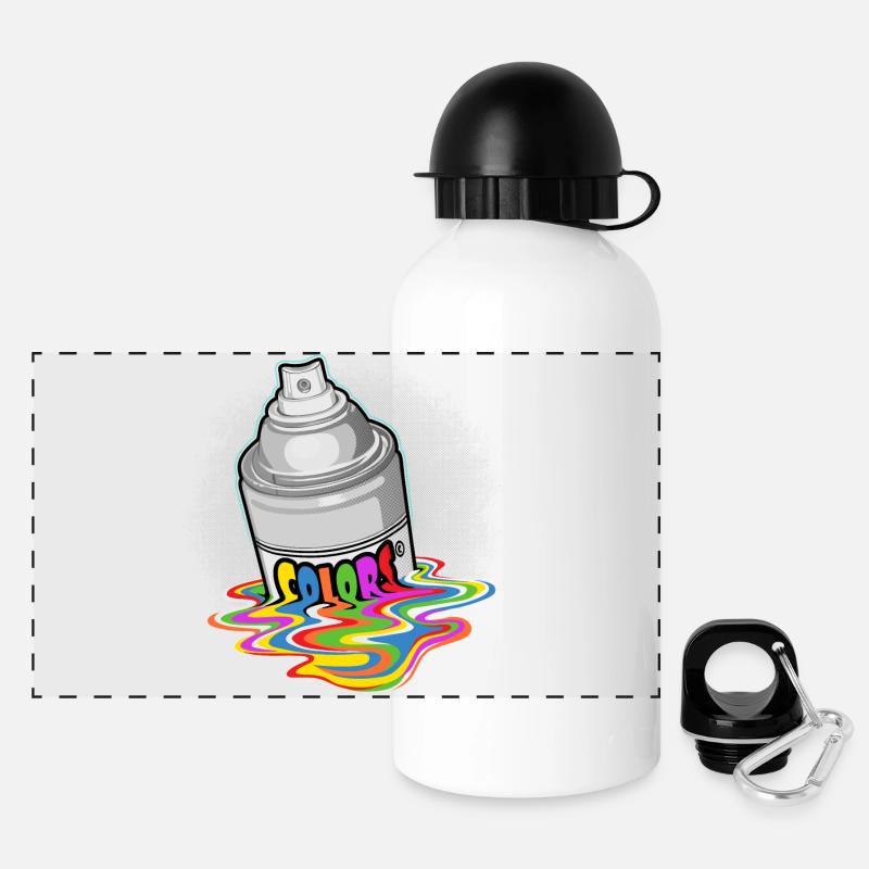 Fonte de peinture de jet - Gourde panoramique avec couvercle 500 ml - blanc