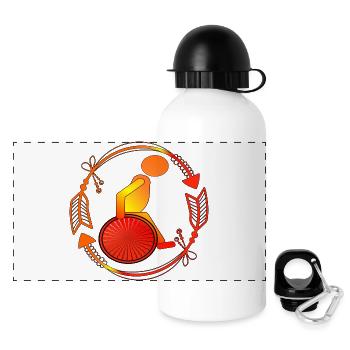 Wheelchair users Walking disability WHEELCHAIR - Panoramic Thermal Bottle with Lid 500 ml - white - Front