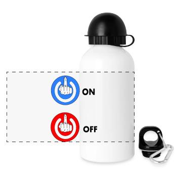 Middle finger ON and OFF - Panoramic Thermal Bottle with Lid 500 ml - white - Front