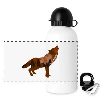 Climate Change Environmental Protection Wolf - Panoramic Thermal Bottle with Lid 500 ml - white - Front
