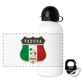 Padua Italy Coat of Arms Flags Design - Panoramic Thermal Bottle with Lid 500 ml - white - Front