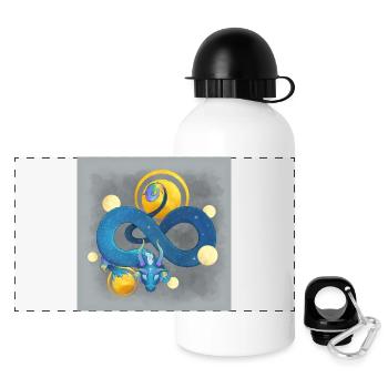 Blue Ink Spirits Posters - Rainbow Blue Dragon - Panoramic Thermal Bottle with Lid 500 ml - white - Front