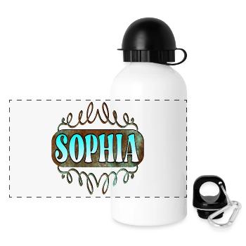 Name Day Gifts for Daughter Sophia - Girls - Panoramic Thermal Bottle with Lid 500 ml - white - Front