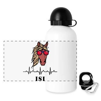Cool Islandpferde Spruch Pferdeliebe Pferdenarr - Panorama Trinkflasche mit Deckel 500 ml - Weiß - Vorne