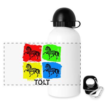Horses Stallion Saying Icelandic Horses Horse Love Tölt - Panoramic Thermal Bottle with Lid 500 ml - white - Front