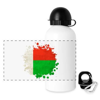 Blob de drapeaux de Madagascar - Gourde panoramique avec couvercle 500 ml - blanc - Devant