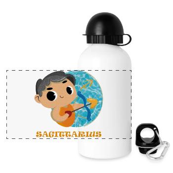 Zodiac sign Sagittarius - Panoramic Thermal Bottle with Lid 500 ml - white - Front