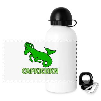 Signe du zodiaque Capricorne Horoscope Superstition - Gourde panoramique avec couvercle 500 ml - blanc - Devant