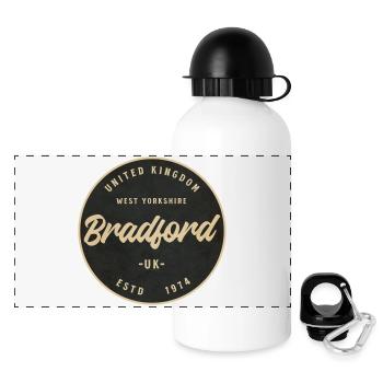 Bradford Vintage Circular Badge - Panorama Trinkflasche mit Deckel 500 ml - Weiß - Vorne