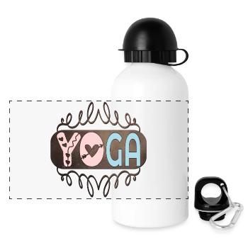 YOGA MINDFULNESS - DICTONS DE MÉDITATION - Gourde panoramique avec couvercle 500 ml - blanc - Devant