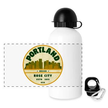 Portland Rose City Vintage - Panorama Trinkflasche mit Deckel 500 ml - Weiß - Vorne