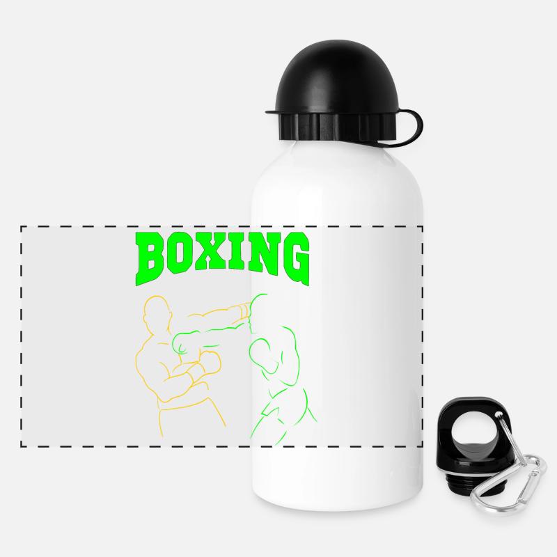 Boxen - Panorama Trinkflasche mit Deckel 500 ml - Weiß