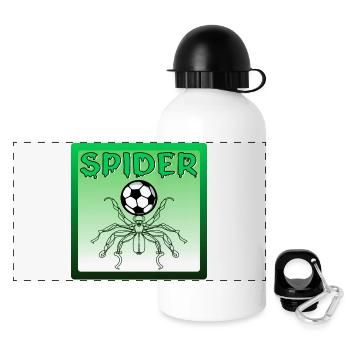 Spider FOOTBALL - LINE ART ANIMALS - Panoramic Thermal Bottle with Lid 500 ml - white - Front