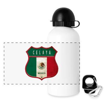 Celaya Mexico coat of arms design - Panoramic Thermal Bottle with Lid 500 ml - white - Front