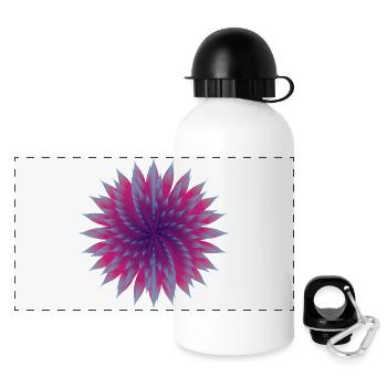 Vektor Blume - Panorama Trinkflasche mit Deckel 500 ml - Weiß - Vorne