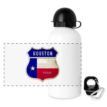 Design du drapeau des armoiries de Houston, Texas - Gourde panoramique avec couvercle 500 ml - blanc - Devant
