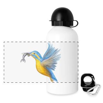 Kingfisher Catch Art - Panoramic Thermal Bottle with Lid 500 ml - white - Front