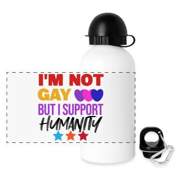 Lgbt Gay gleichberechtigung Statement Sexualität - Panorama Trinkflasche mit Deckel 500 ml - Weiß - Vorne