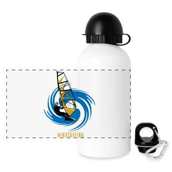 Windsurfen - Panorama Trinkflasche mit Deckel 500 ml - Weiß - Vorne