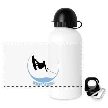 Wakeboarden - Panorama Trinkflasche mit Deckel 500 ml - Weiß - Vorne