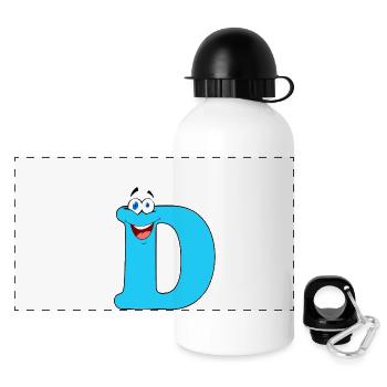 D - Panorama Trinkflasche mit Deckel 500 ml - Weiß - Vorne