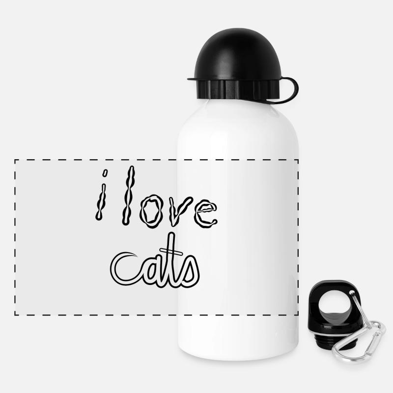 I LOVE CATS - Panoramic Thermal Bottle with Lid 500 ml - white