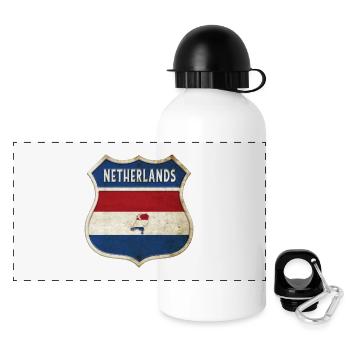 Design du drapeau des Pays-Bas - Gourde panoramique avec couvercle 500 ml - blanc - Devant