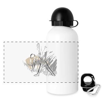 Triangle Yoga motif for yoga friends - Panoramic Thermal Bottle with Lid 500 ml - white - Front