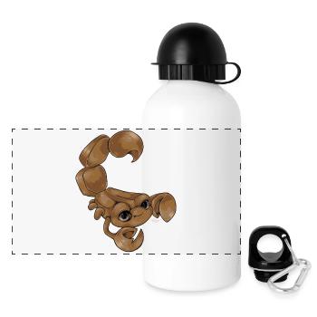 Scorpion Skorpion Sternzeichen - Panorama Trinkflasche mit Deckel 500 ml - Weiß - Vorne